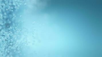 glace froide bleu l'eau bulles miroiter sur une serein bleu toile de fond photo