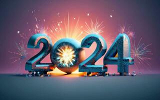célébrer 2024 content Nouveau année à venir ai génératif photo