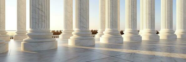 extérieur Colonnes de le suprême tribunal bâtiment. ai généré photo