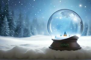 ai génératif, Noël hiver Contexte dans une brillant Noël Balle ornement décoration photo