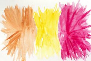 marron Jaune et rose aquarelle tache sur blanc Contexte. photo