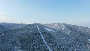 congelé collines hiver route aérien vue photo