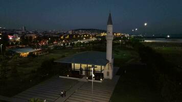 aérien vue mosquée nuit photo