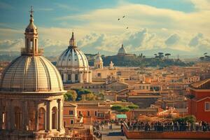 Vatican ville, Rome, Italie. vue de le st de Peter Basilique, Rome, Italie ville voir, ai généré photo