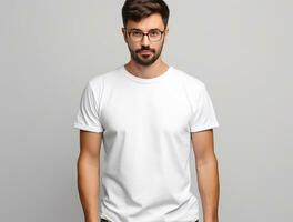 professionnel Vide blanc T-shirt ai généré photo