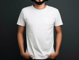 professionnel Vide blanc T-shirt ai généré photo
