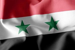 Drapeau d'illustration de rendu 3D de la Syrie photo