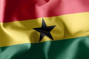 Le rendu 3D gros plan illustration drapeau du Ghana photo