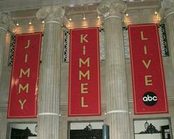 Jimmy Kimmel vivre spectacle bannière atmosphère plan de vol première el capitan théâtre los angeles Californie septembre 19 2005 photo