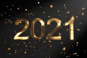 Bonne année 2021. vacances 3d signe nombres métalliques d'or 2021. photo