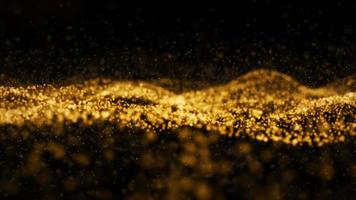 particules de vague de couleur dorée abstraite transformation numérique photo