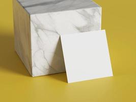 maquette de papier de forme carrée blanche sur fond isolé en or jaune