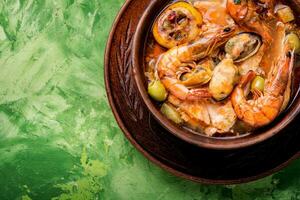 Frais Fruit de mer soupe photo