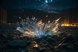 la glace cristaux avec paillettes.générative ai photo