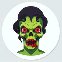 ai généré zombi Mort-vivant portrait avatar agrafe art joueur icône autocollant décoration Facile Contexte photo