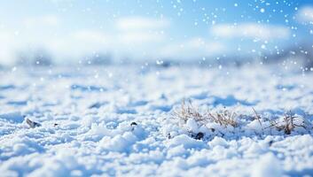 hiver Contexte avec flocons de neige et bokeh. ai généré. photo