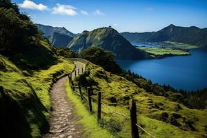 magnifique paysage de Açores îles ai généré photo