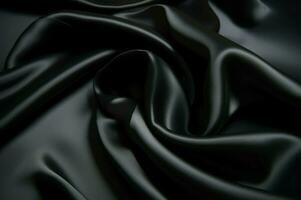 noir satin en tissu Contexte. produire ai photo