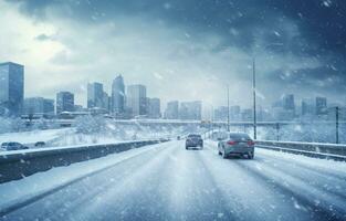 ai généré neige Contexte et arbre hiver avec copie espace scène Contexte photo