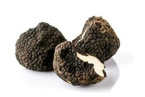 Couper entier noir truffes nourriture comestible. produire ai photo