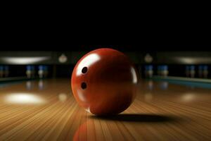 bowling Balle fermer. produire ai photo