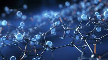moléculaire structure bleu cellules Contexte Frais style, génératif ai photo