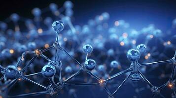 moléculaire structure bleu cellules Contexte Frais style, génératif ai photo