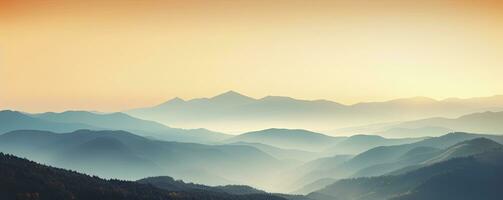Montagne paysage à coucher de soleil, génératif ai photo