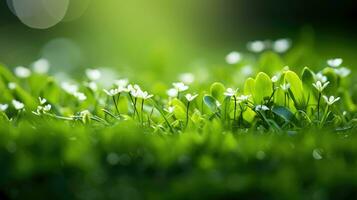 ai généré vert saison paysage herbe aérien ai généré photo