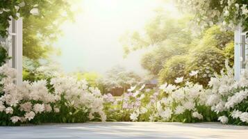 ai généré vert saison paysage herbe aérien ai généré photo