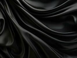 ai généré luxueux noir soie texture Contexte photo