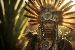 originaire de américain homme Indien tribu portrait photo