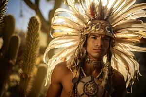 originaire de américain homme Indien tribu portrait photo