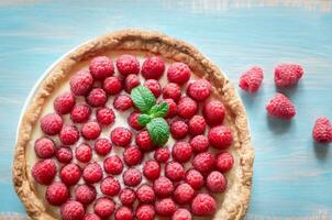 framboise Tarte avec Crème photo