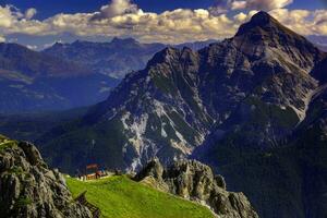 Montagne paysage de le stubai Alpes photo