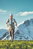 homme pendant une formation Piste avec poteaux photo