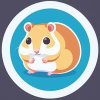 ai généré mignonne hamster portrait avatar agrafe art joueur icône autocollant décoration Facile Contexte photo