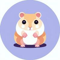ai généré mignonne hamster portrait avatar agrafe art joueur icône autocollant décoration Facile Contexte photo