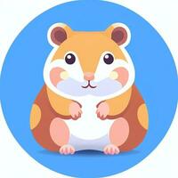 ai généré mignonne hamster portrait avatar agrafe art joueur icône autocollant décoration Facile Contexte photo