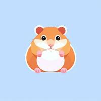 ai généré mignonne hamster portrait avatar agrafe art joueur icône autocollant décoration Facile Contexte photo