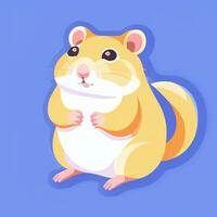 ai généré mignonne hamster portrait avatar agrafe art joueur icône autocollant décoration Facile Contexte photo