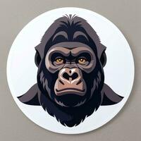 ai généré gorille icône avatar joueur agrafe art autocollant décoration Facile Contexte photo