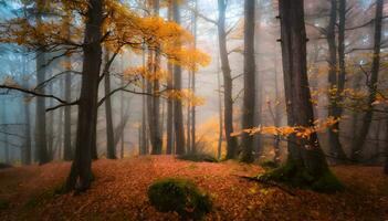 ai généré l'automne érable feuilles Contexte. photo