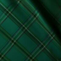 ai généré vert et blanc tartan plaid Contexte photo