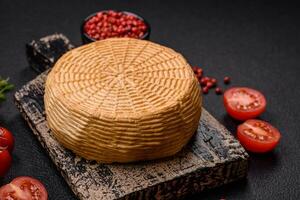 délicieux difficile artisanat fromage fabriqué de vache ou chèvre Lait photo