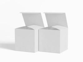 carré boîte emballage blanc backgrounnd papier carton papier avec réaliste texture photo