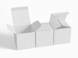 carré boîte emballage blanc backgrounnd papier carton papier avec réaliste texture photo
