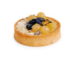 Tarte avec citron fromage blanc et Frais baies photo