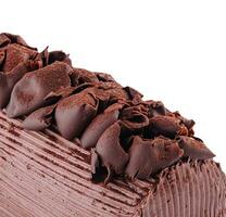 Chocolat gâteau rouleau avec cacao remplissage photo