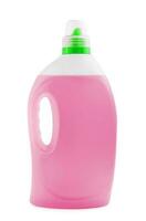 Plastique nettoyer bouteille plein avec rose détergent photo